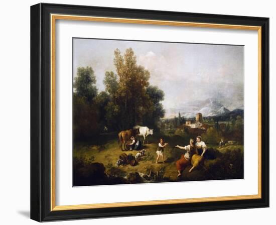 Pastoral Scene-Francesco Zuccarelli-Framed Giclee Print