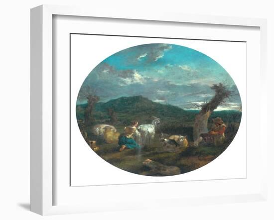 Pastoral Scene-Nicolaes Pietersz Berchem-Framed Giclee Print