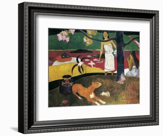 Pastorales Tahitiennes-Paul Gauguin-Framed Art Print