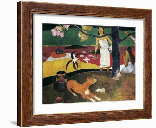 Pastorales Tahitiennes-Paul Gauguin-Framed Art Print