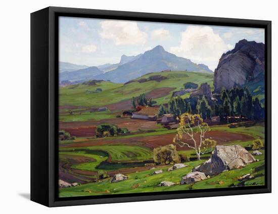 Pasture and Tilled Fields-William Wendt-Framed Stretched Canvas