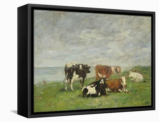 Pasture at the Seaside, C.1880-85-Eug?ne Boudin-Framed Premier Image Canvas