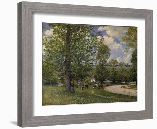 Pasture Ground with Cows Near Louveciennes, 1874-Alfred Sisley-Framed Giclee Print