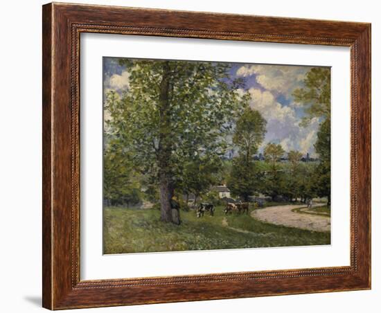 Pasture Ground with Cows Near Louveciennes, 1874-Alfred Sisley-Framed Giclee Print