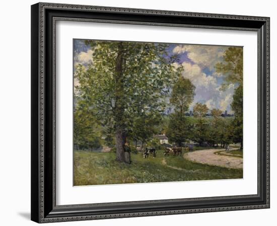 Pasture Ground with Cows Near Louveciennes, 1874-Alfred Sisley-Framed Giclee Print