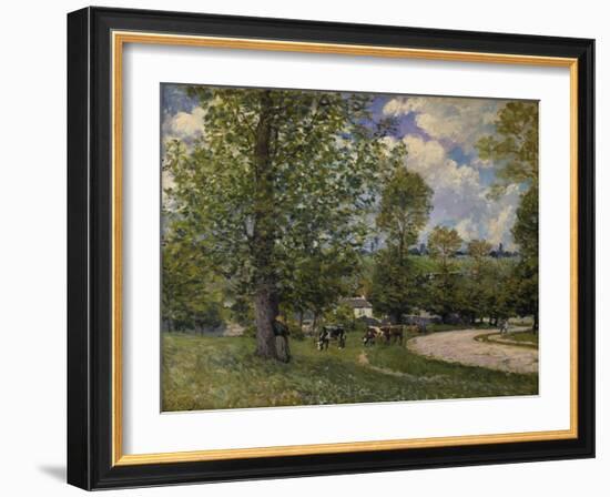 Pasture Ground with Cows Near Louveciennes, 1874-Alfred Sisley-Framed Giclee Print