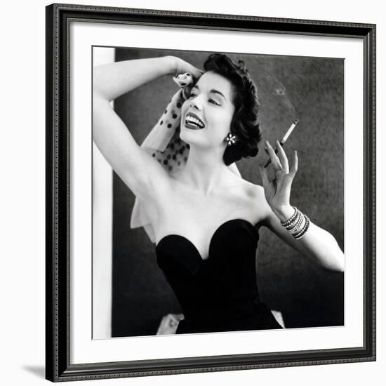 Pat Goddard in Givan's Strapless Evening Bodice with Quilted Skirt, 1953-John French-Framed Giclee Print