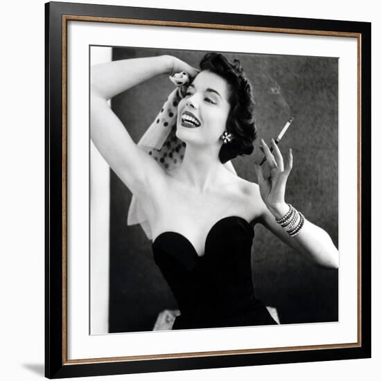 Pat Goddard in Givan's Strapless Evening Bodice with Quilted Skirt, 1953-John French-Framed Giclee Print