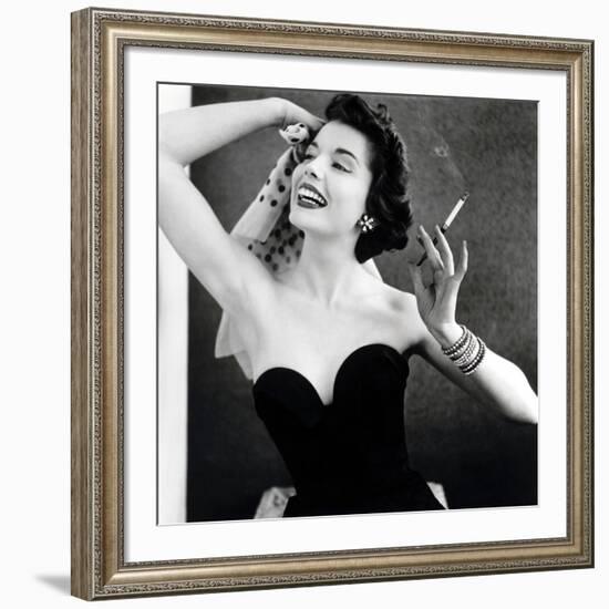 Pat Goddard in Givan's Strapless Evening Bodice with Quilted Skirt, 1953-John French-Framed Giclee Print