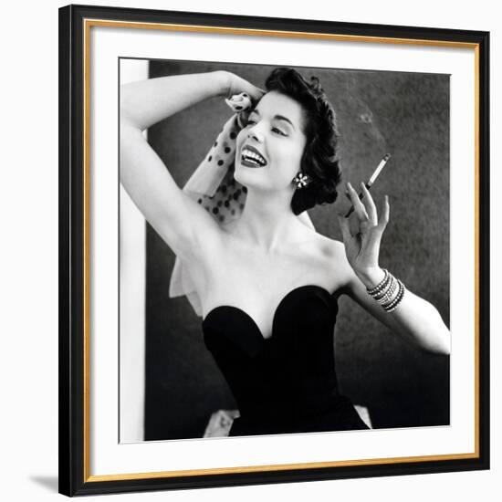 Pat Goddard in Givan's Strapless Evening Bodice with Quilted Skirt, 1953-John French-Framed Giclee Print