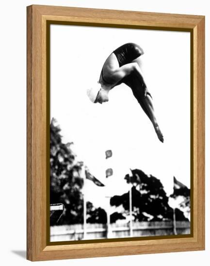 Pat McCormick, First to Win Back-To-Back Olympic Gold Medals in Platform and Springboard Diving-null-Framed Stretched Canvas