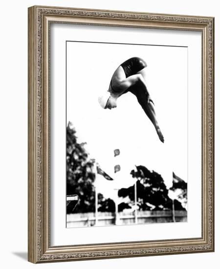 Pat McCormick, First to Win Back-To-Back Olympic Gold Medals in Platform and Springboard Diving-null-Framed Photo