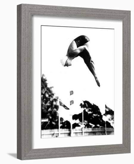 Pat McCormick, First to Win Back-To-Back Olympic Gold Medals in Platform and Springboard Diving-null-Framed Photo