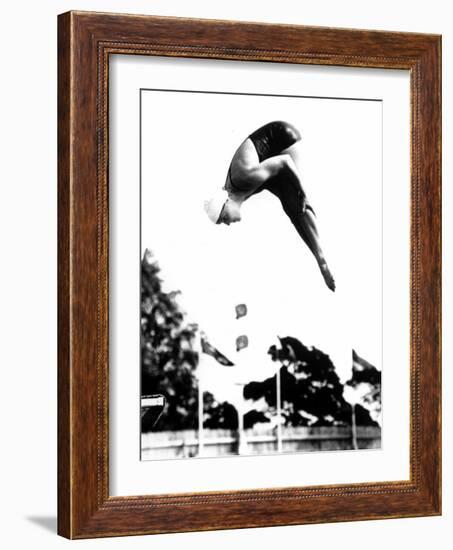 Pat McCormick, First to Win Back-To-Back Olympic Gold Medals in Platform and Springboard Diving-null-Framed Photo