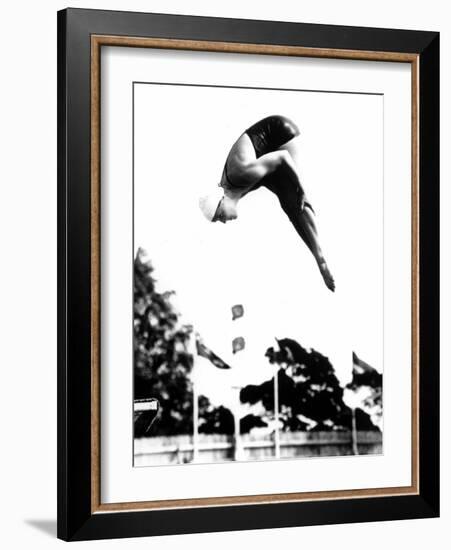 Pat McCormick, First to Win Back-To-Back Olympic Gold Medals in Platform and Springboard Diving-null-Framed Photo