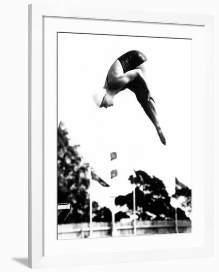 Pat McCormick, First to Win Back-To-Back Olympic Gold Medals in Platform and Springboard Diving-null-Framed Photo