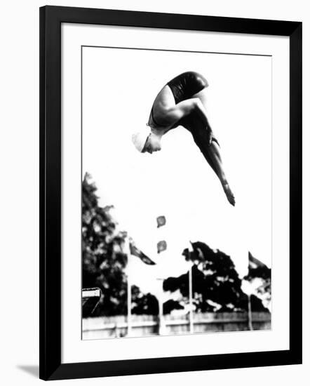 Pat McCormick, First to Win Back-To-Back Olympic Gold Medals in Platform and Springboard Diving-null-Framed Photo