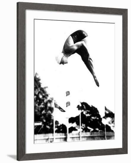 Pat McCormick, First to Win Back-To-Back Olympic Gold Medals in Platform and Springboard Diving-null-Framed Photo