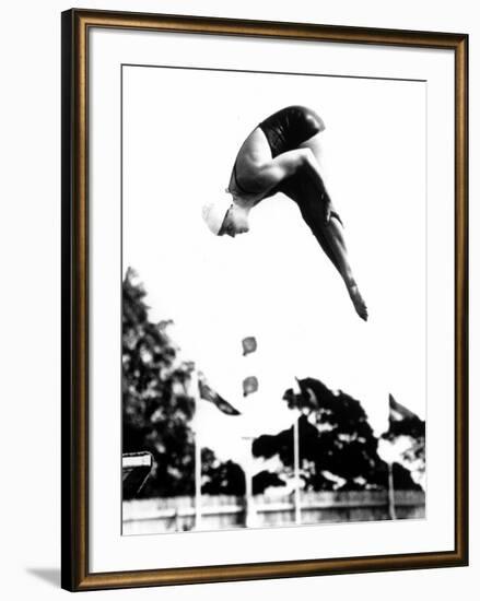 Pat McCormick, First to Win Back-To-Back Olympic Gold Medals in Platform and Springboard Diving-null-Framed Photo