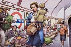 The Underground During the Blitz-Pat Nicolle-Giclee Print