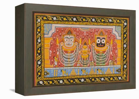 Patachitra Depicting Jagannath, Orissa, Mid 20th Century-null-Framed Premier Image Canvas