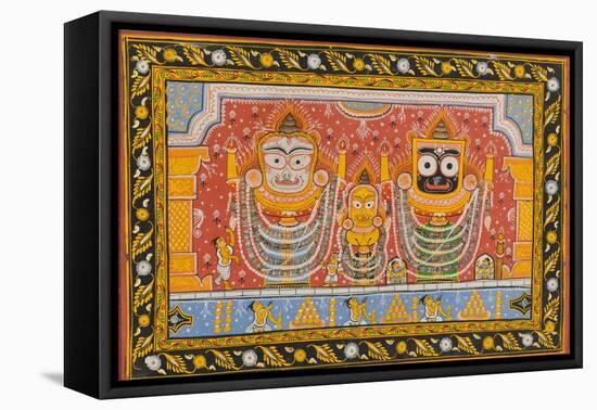 Patachitra Depicting Jagannath, Orissa, Mid 20th Century-null-Framed Premier Image Canvas