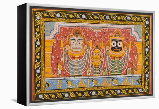 Patachitra Depicting Jagannath, Orissa, Mid 20th Century-null-Framed Premier Image Canvas