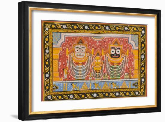 Patachitra Depicting Jagannath, Orissa, Mid 20th Century-null-Framed Premium Giclee Print