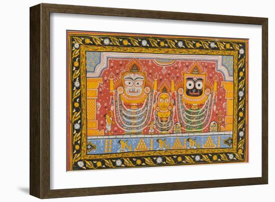 Patachitra Depicting Jagannath, Orissa, Mid 20th Century-null-Framed Giclee Print