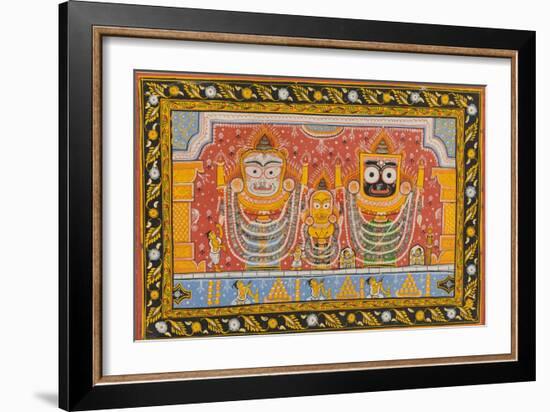 Patachitra Depicting Jagannath, Orissa, Mid 20th Century-null-Framed Giclee Print