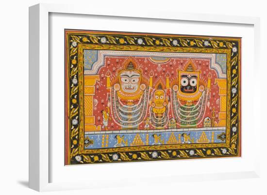 Patachitra Depicting Jagannath, Orissa, Mid 20th Century-null-Framed Giclee Print