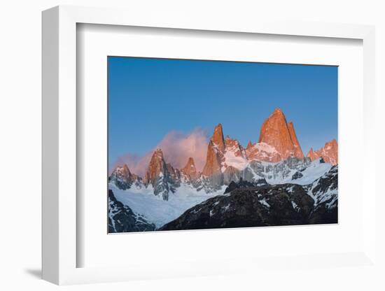 Patagonia, Cerro Fitzroy, Cerro Torre and Poincenot at sunrise, Los Glaciares National Park-Howie Garber-Framed Photographic Print