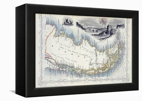 Patagonia, from a Series of World Maps Published by John Tallis & Co., New York & London, 1850s-John Rapkin-Framed Premier Image Canvas