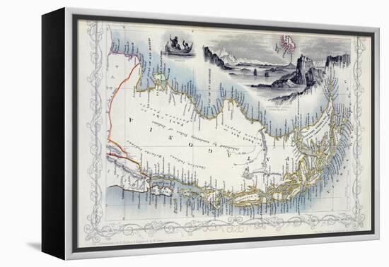 Patagonia, from a Series of World Maps Published by John Tallis & Co., New York & London, 1850s-John Rapkin-Framed Premier Image Canvas