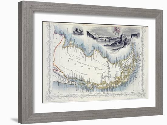 Patagonia, from a Series of World Maps Published by John Tallis & Co., New York & London, 1850s-John Rapkin-Framed Giclee Print