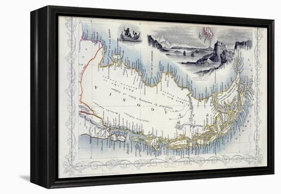 Patagonia, from a Series of World Maps Published by John Tallis & Co., New York & London, 1850s-John Rapkin-Framed Premier Image Canvas