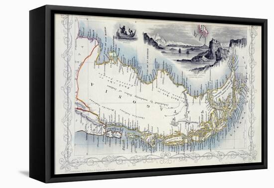 Patagonia, from a Series of World Maps Published by John Tallis & Co., New York & London, 1850s-John Rapkin-Framed Premier Image Canvas