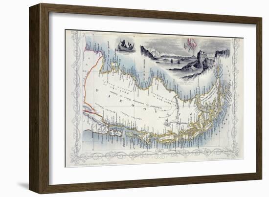 Patagonia, from a Series of World Maps Published by John Tallis & Co., New York & London, 1850s-John Rapkin-Framed Giclee Print