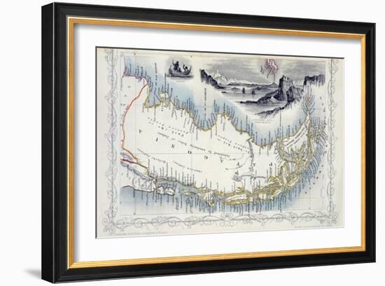 Patagonia, from a Series of World Maps Published by John Tallis & Co., New York & London, 1850s-John Rapkin-Framed Giclee Print