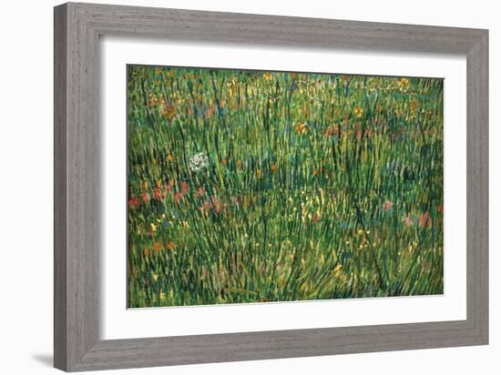 Patch of Grass by Van Gogh-Vincent van Gogh-Framed Premium Giclee Print