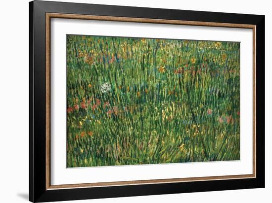 Patch of Grass by Van Gogh-Vincent van Gogh-Framed Premium Giclee Print