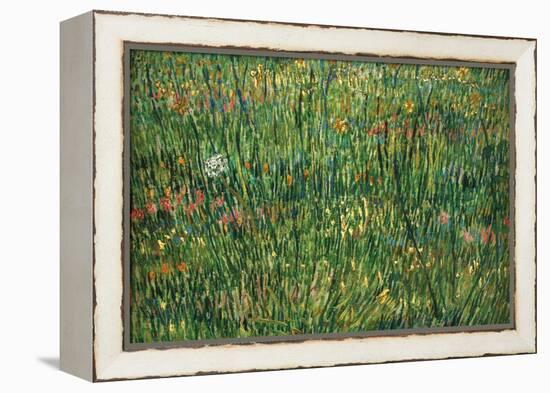 Patch of Grass by Van Gogh-Vincent van Gogh-Framed Stretched Canvas