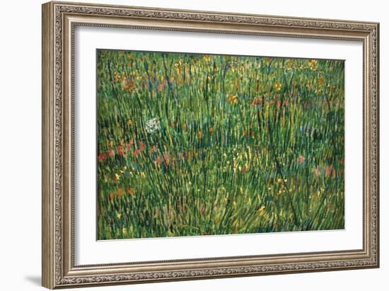 Patch of Grass by Van Gogh-Vincent van Gogh-Framed Art Print