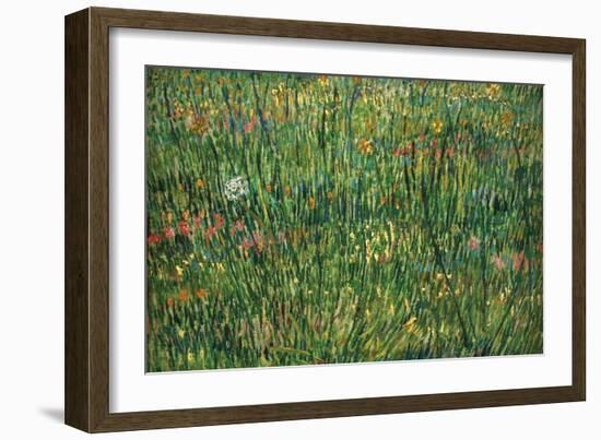 Patch of Grass by Van Gogh-Vincent van Gogh-Framed Art Print