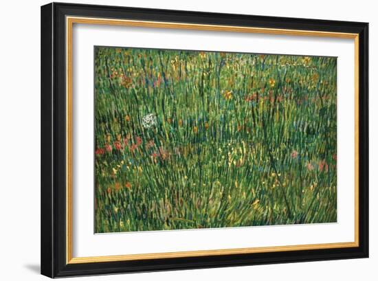 Patch of Grass by Van Gogh-Vincent van Gogh-Framed Art Print