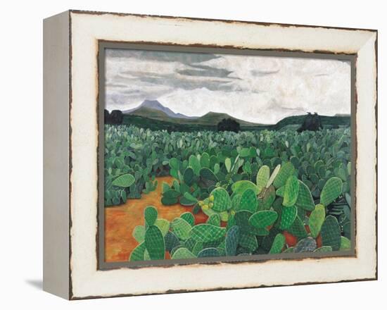 Patch of Prickly Pears on the Way to Tulancingo (Cloudy Sky) 2004-Pedro Diego Alvarado-Framed Premier Image Canvas