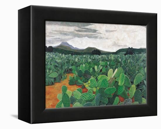 Patch of Prickly Pears on the Way to Tulancingo (Cloudy Sky) 2004-Pedro Diego Alvarado-Framed Premier Image Canvas