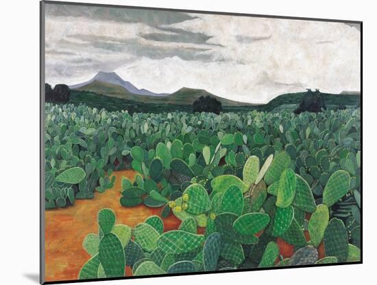 Patch of Prickly Pears on the Way to Tulancingo (Cloudy Sky) 2004-Pedro Diego Alvarado-Mounted Giclee Print