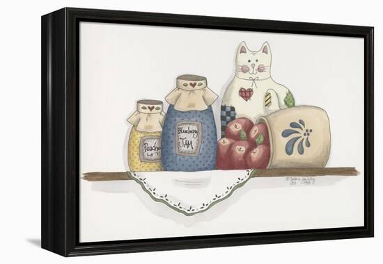 Patchwork Cat Jam-Debbie McMaster-Framed Premier Image Canvas