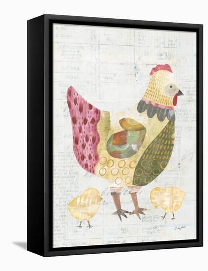 Patchwork Chickens III-Courtney Prahl-Framed Stretched Canvas